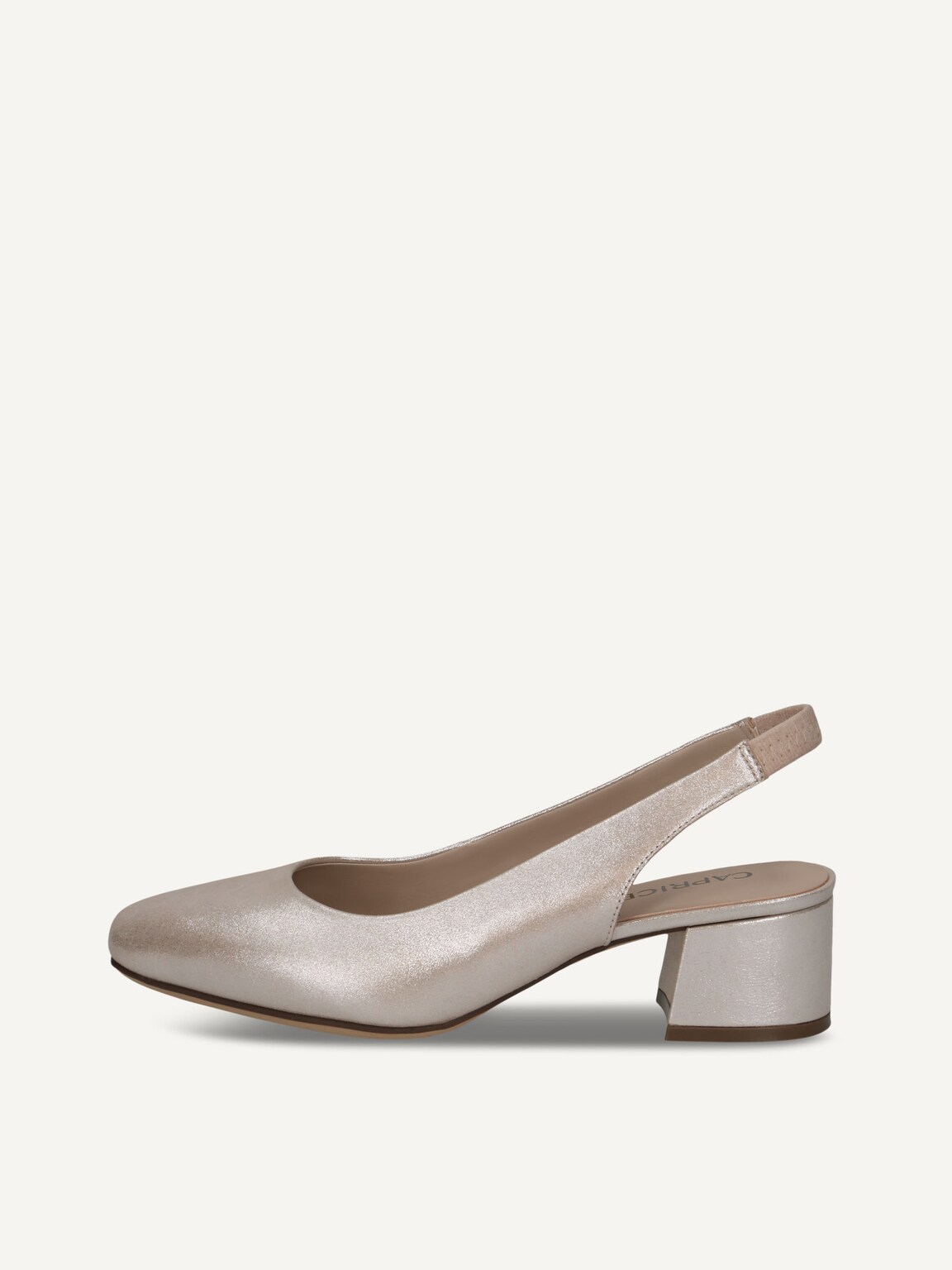 Caprice, Leather sling pumps - brown TAUPE METALLIC, image 4 of 7