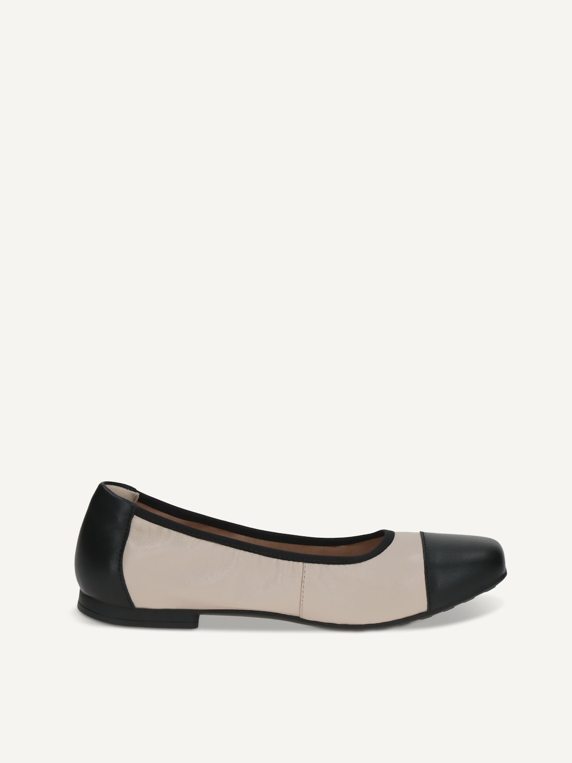 Caprice, Leather Ballerina - beige CREAM/BLACK, image 3 of 5