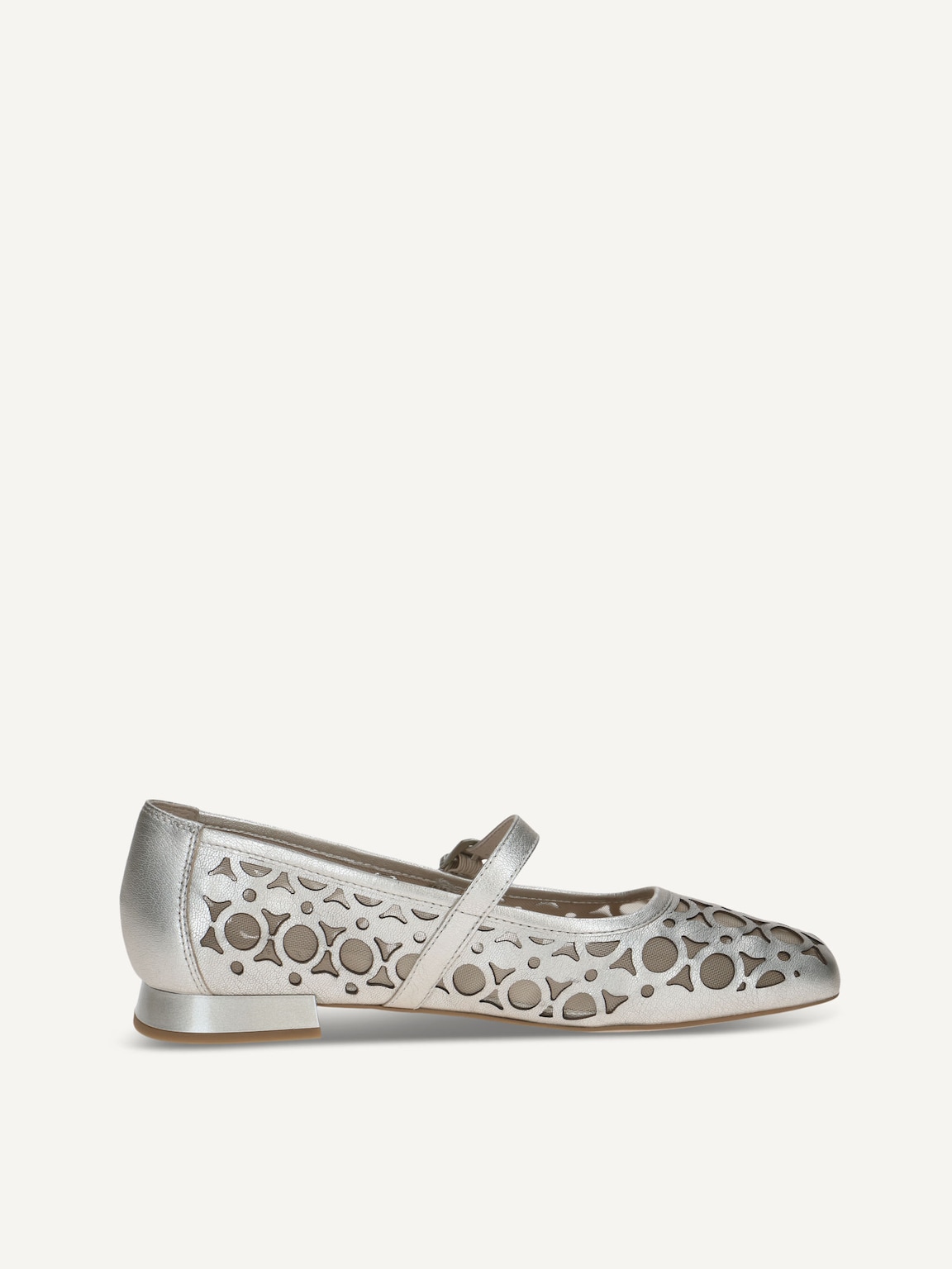 Caprice, Leather Ballerina - metallic PLATIN.MET.CO, image 3 of 5