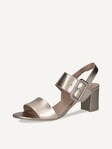 Not selected, Caprice, Leather Heeled sandal - metallic PLATIN METAL.