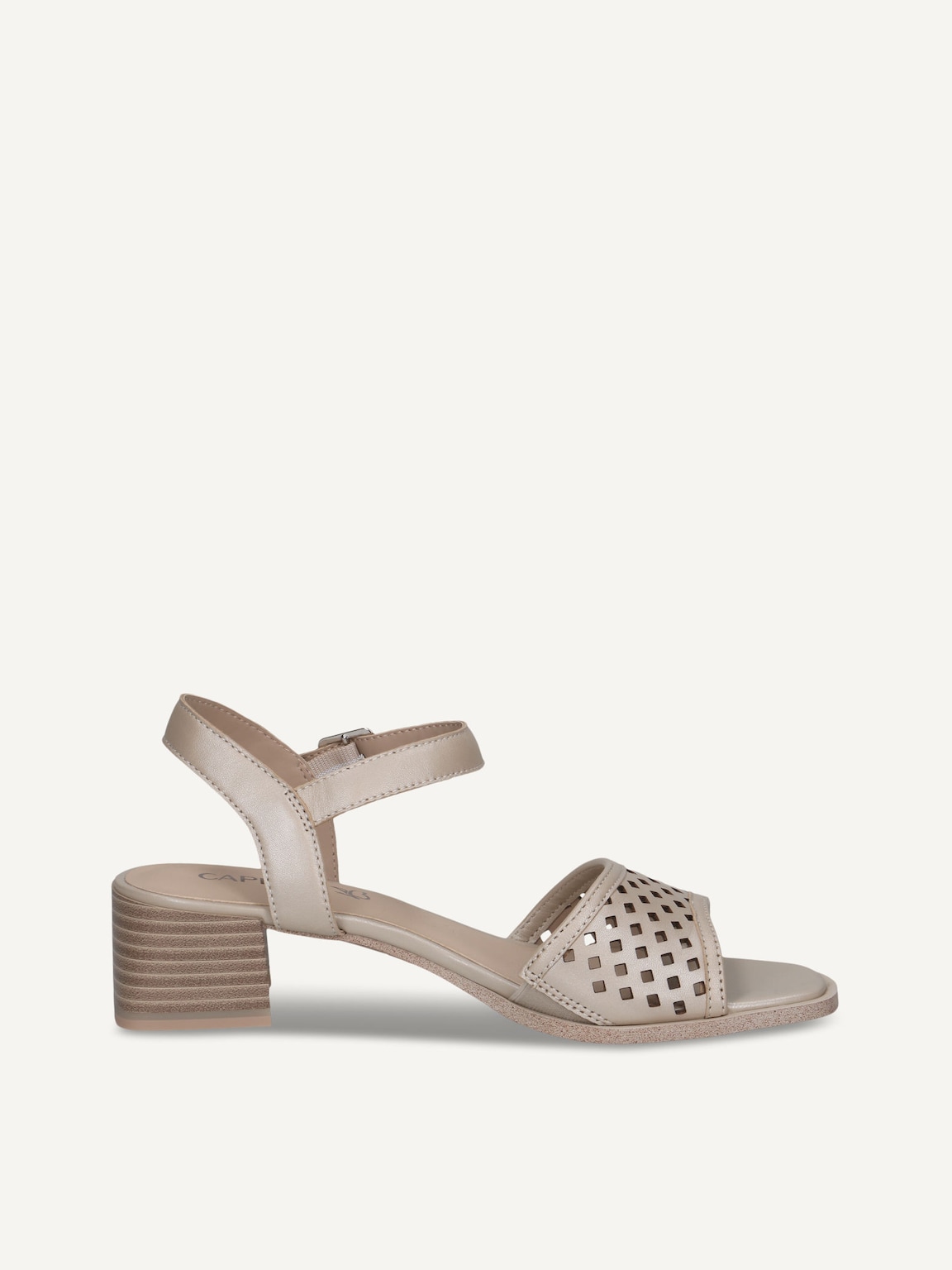 Caprice, Leather Heeled sandal - grey STONE PERLATO, image 3 of 5