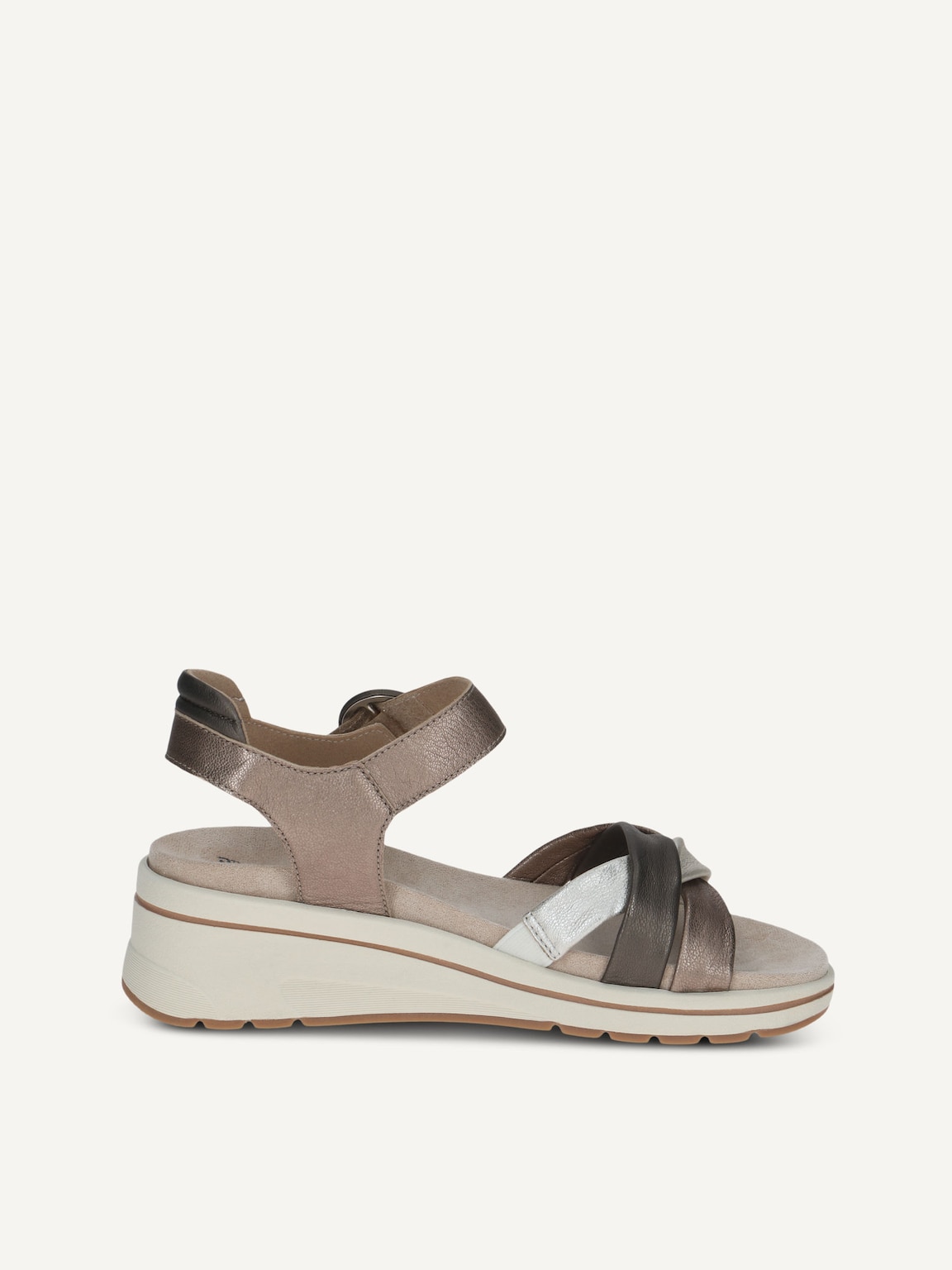 Caprice, Leather Heeled sandal - brown TAUPE MET.COMB, image 3 of 5