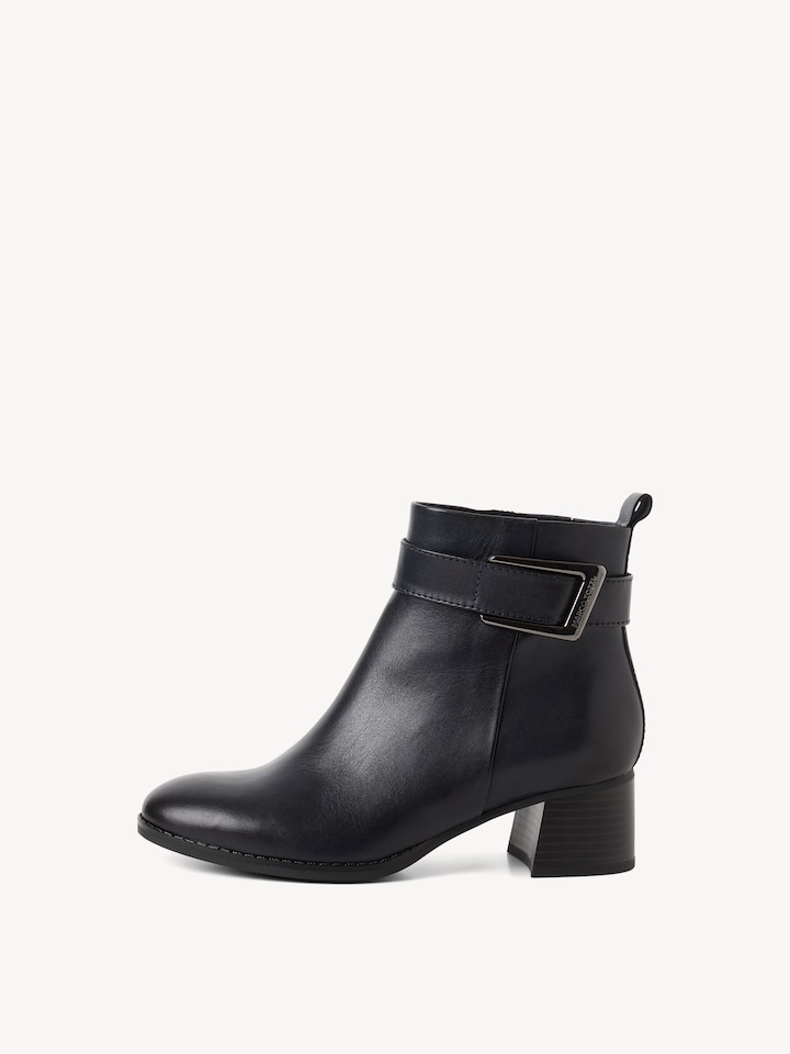 Marco Tozzi, Lederstiefelette - blau DK.NAVY