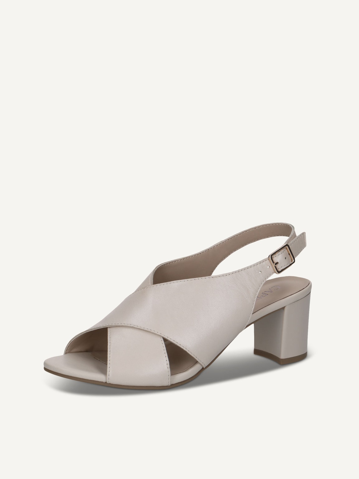 Caprice, Leather Heeled sandal - beige CREAM PERLATO, image 1 of 5
