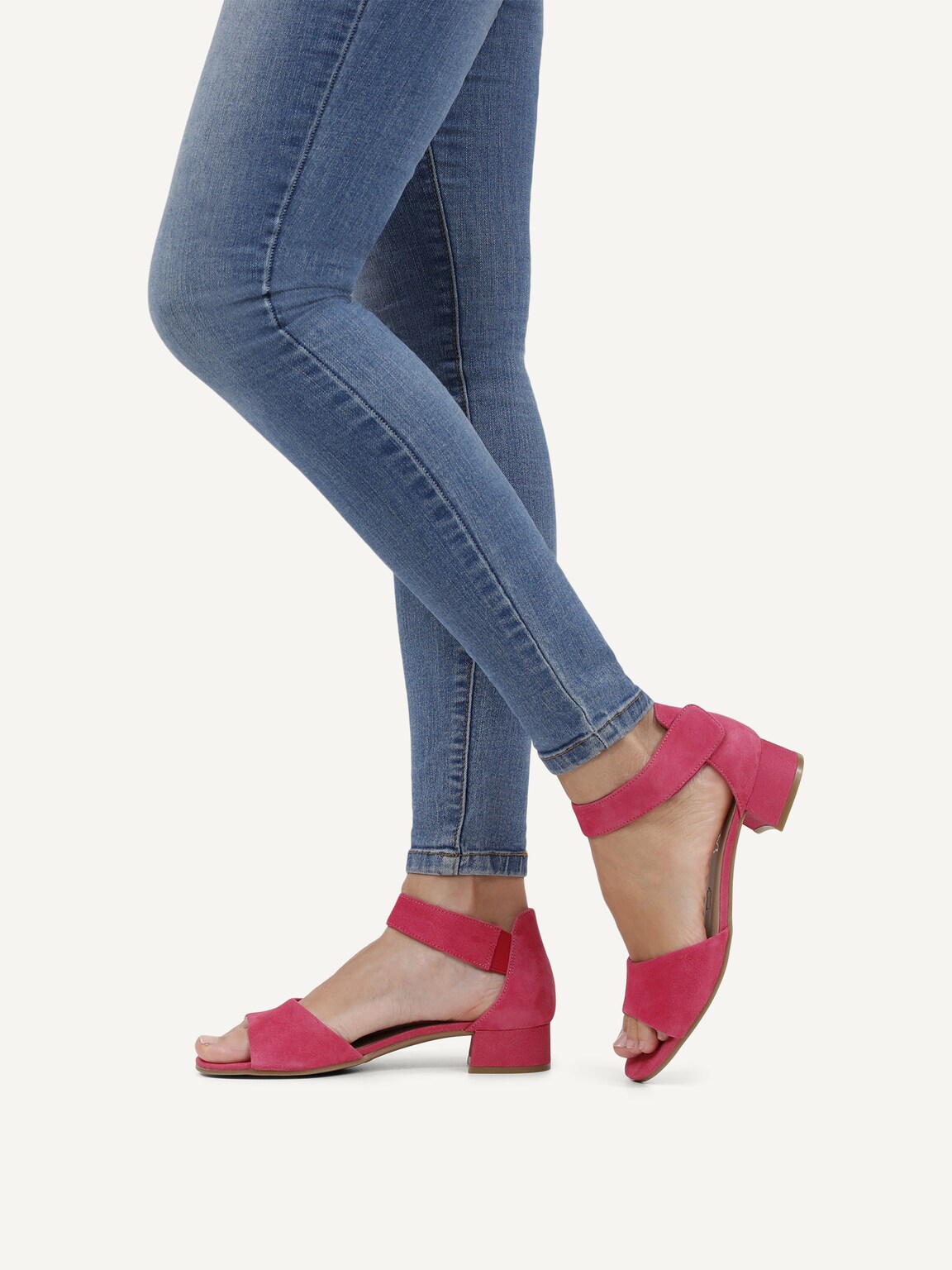 Caprice, Leather Heeled sandal - pink PINK SUEDE, image 2 of 6
