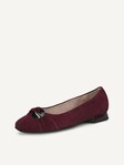 Not selected, Caprice, Leather Ballerina - red BORDEAUX SUEDE
