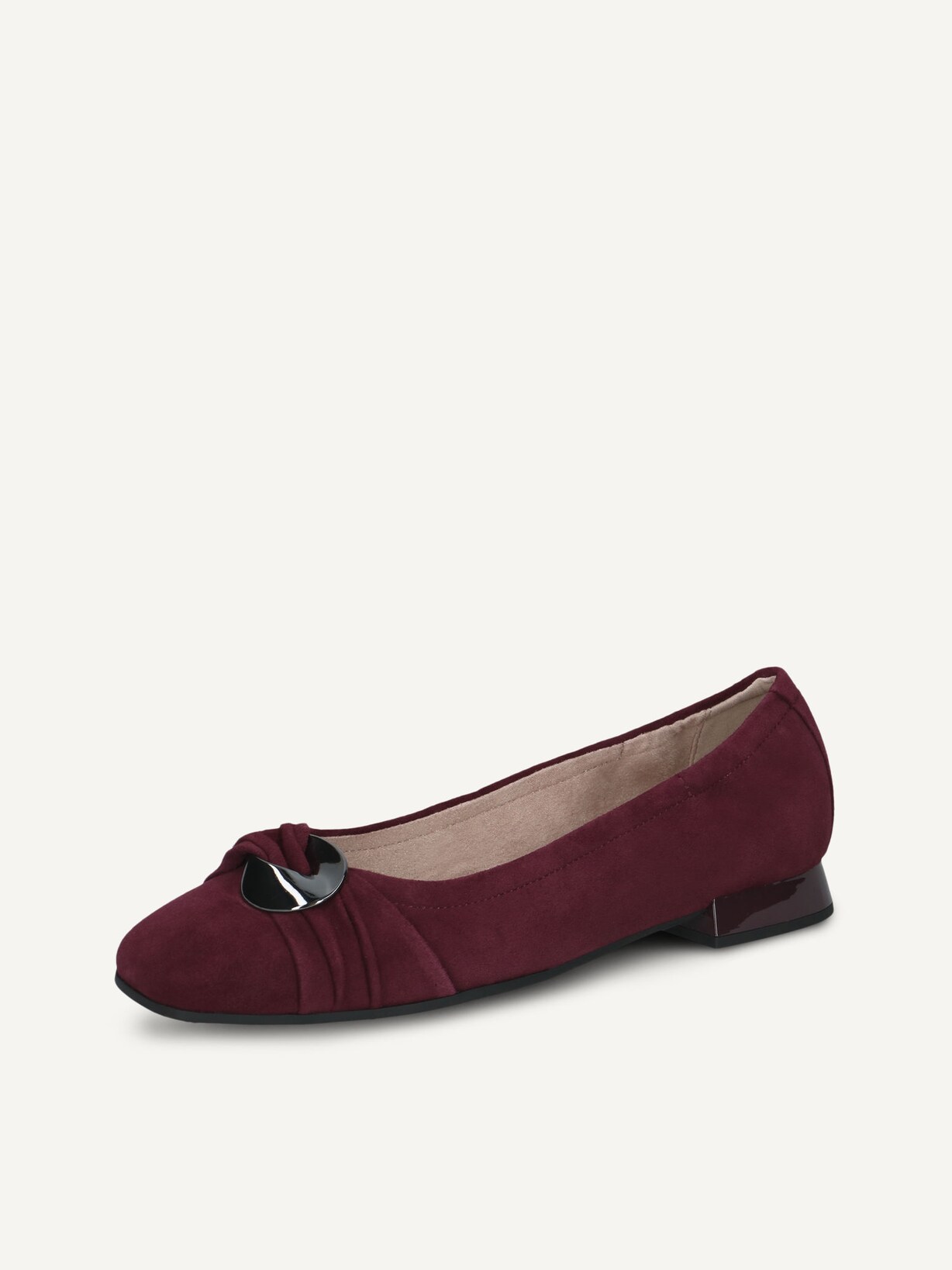Caprice, Leather Ballerina - red BORDEAUX SUEDE, image 3 of 6