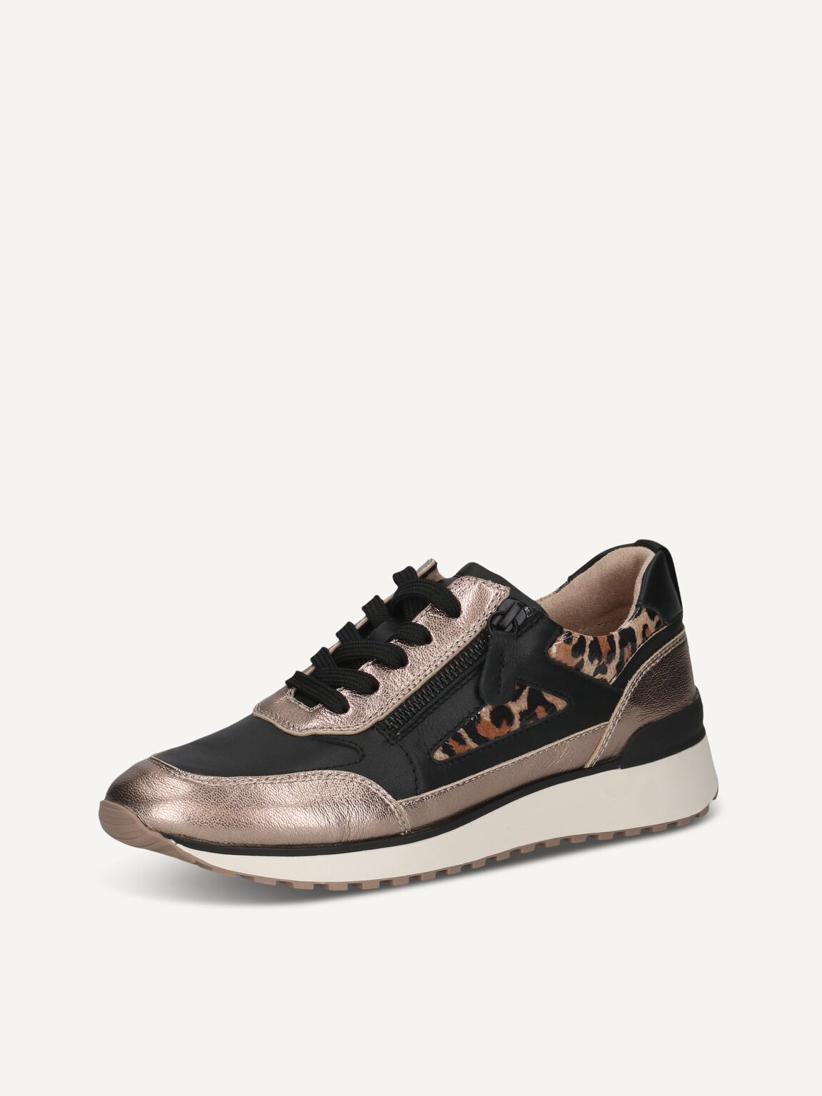 Caprice, Leather Sneaker - beige TAUPE/BLACK, image 1 of 5