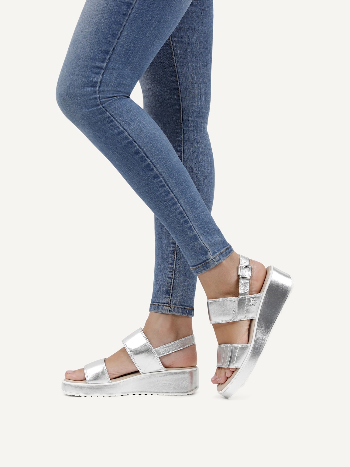 Caprice, Leather Sandal - silver SILVER, image 2 of 6