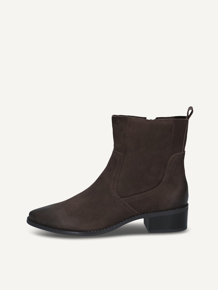 Caprice, Leather Bootie - brown DK BROWN NUBUC