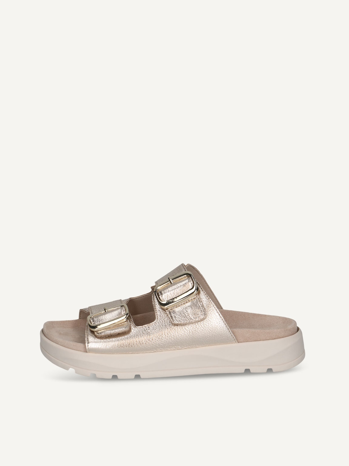 Caprice, Leather Mule - metallic PLATIN METAL., image 2 of 5