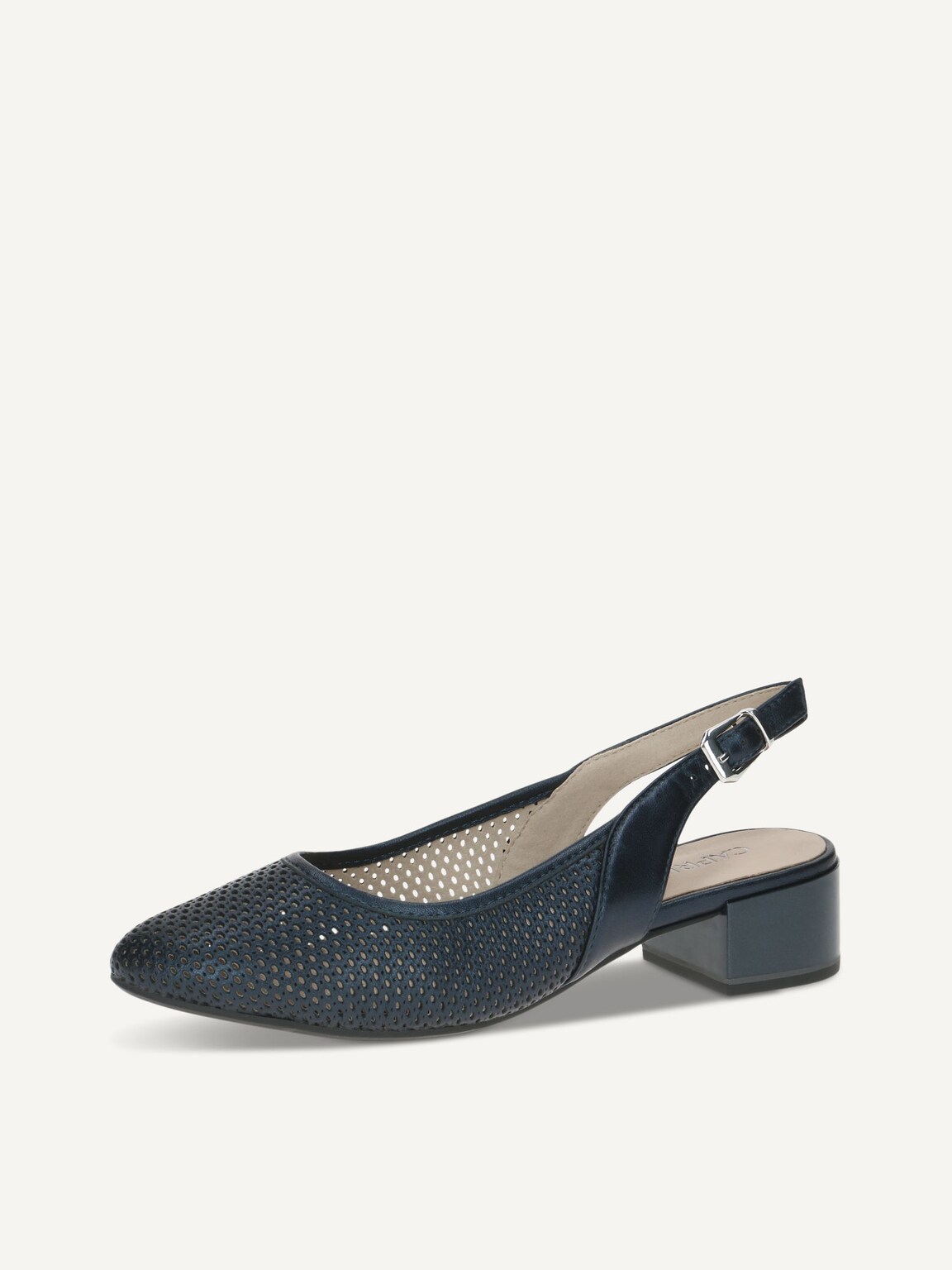 Caprice, Leather sling pumps - blue NAVY PERLATO, image 1 of 5