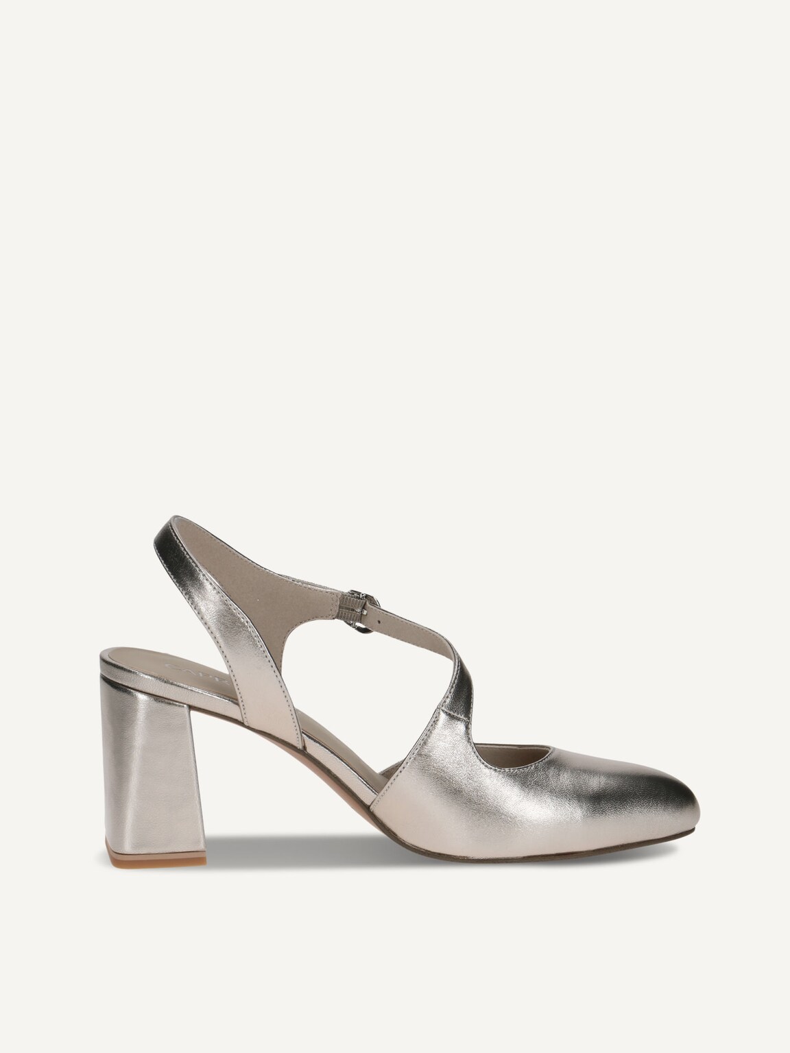 Caprice, Leather sling pumps - brown TAUPE METALLIC, image 3 of 5