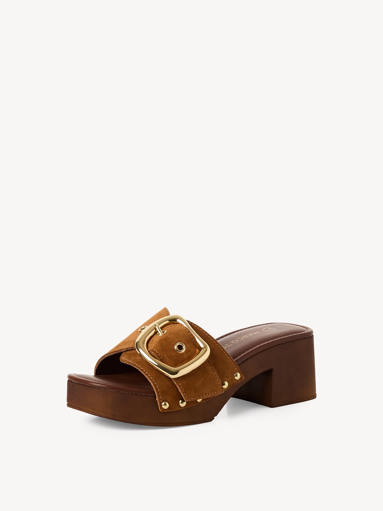Marco Tozzi, Leather Mule - brown COGNAC, image 1 of 6