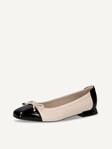 Not selected, Caprice, Leather Ballerina - metallic CREAM COMB