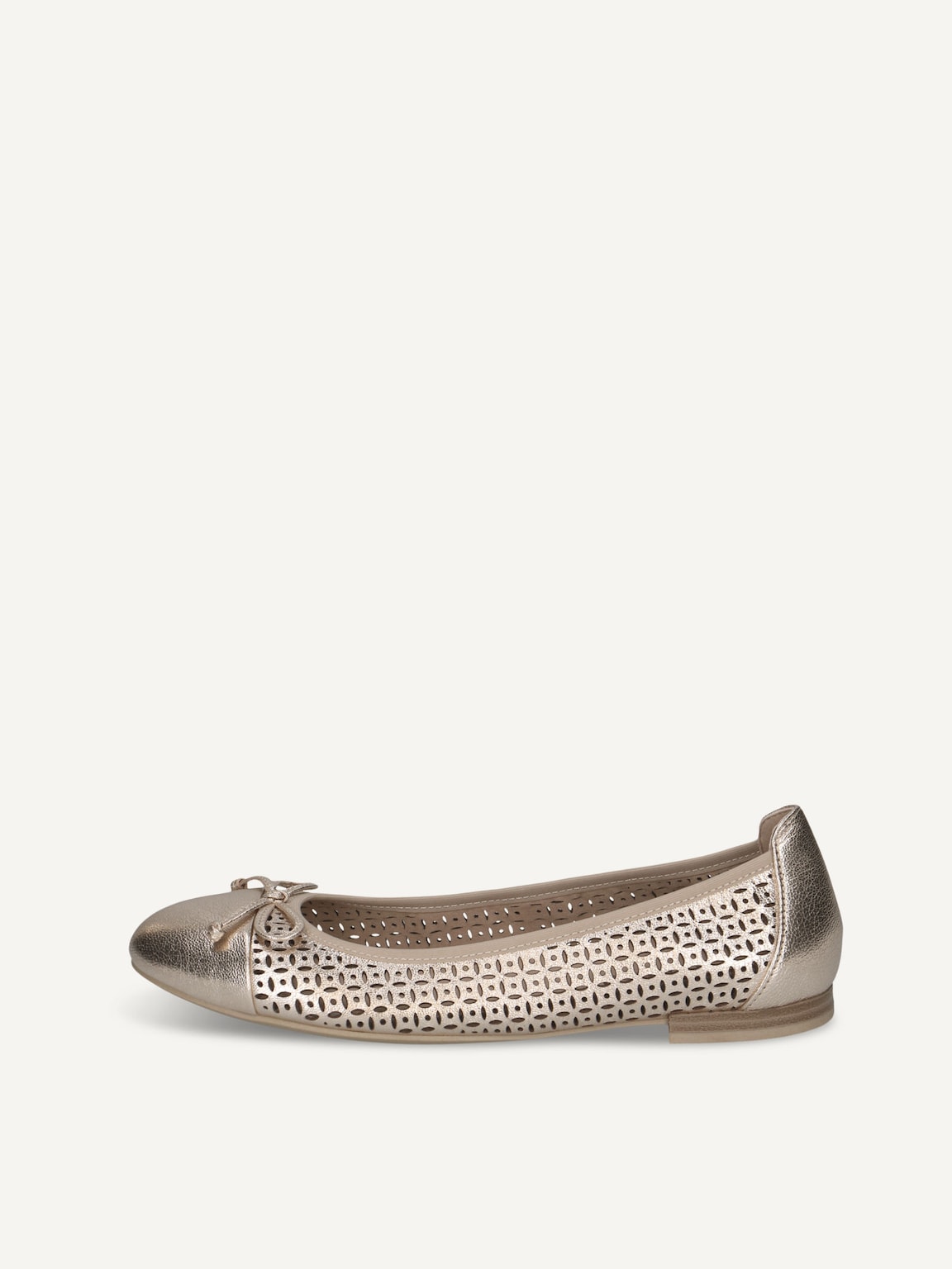 Caprice, Leather Ballerina - metallic PLATIN METAL., image 2 of 5