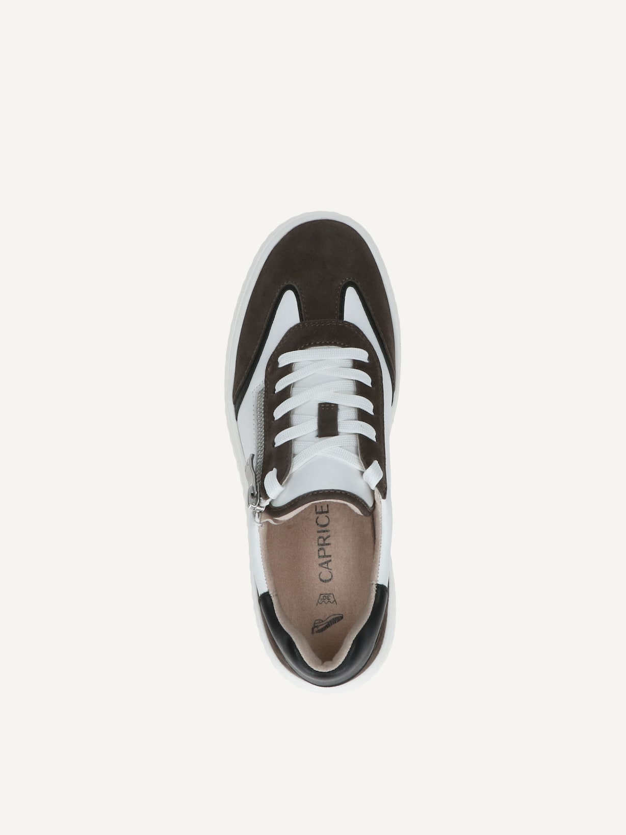 Caprice, Basket en cuir - blanc WHITE/GREY, image 4 sur 5