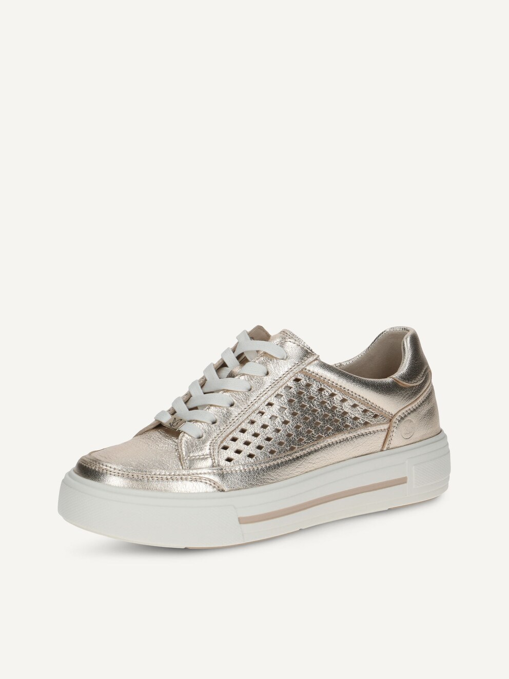 Caprice, Leather Sneaker - metallic PLATIN METAL., image 1 of 6