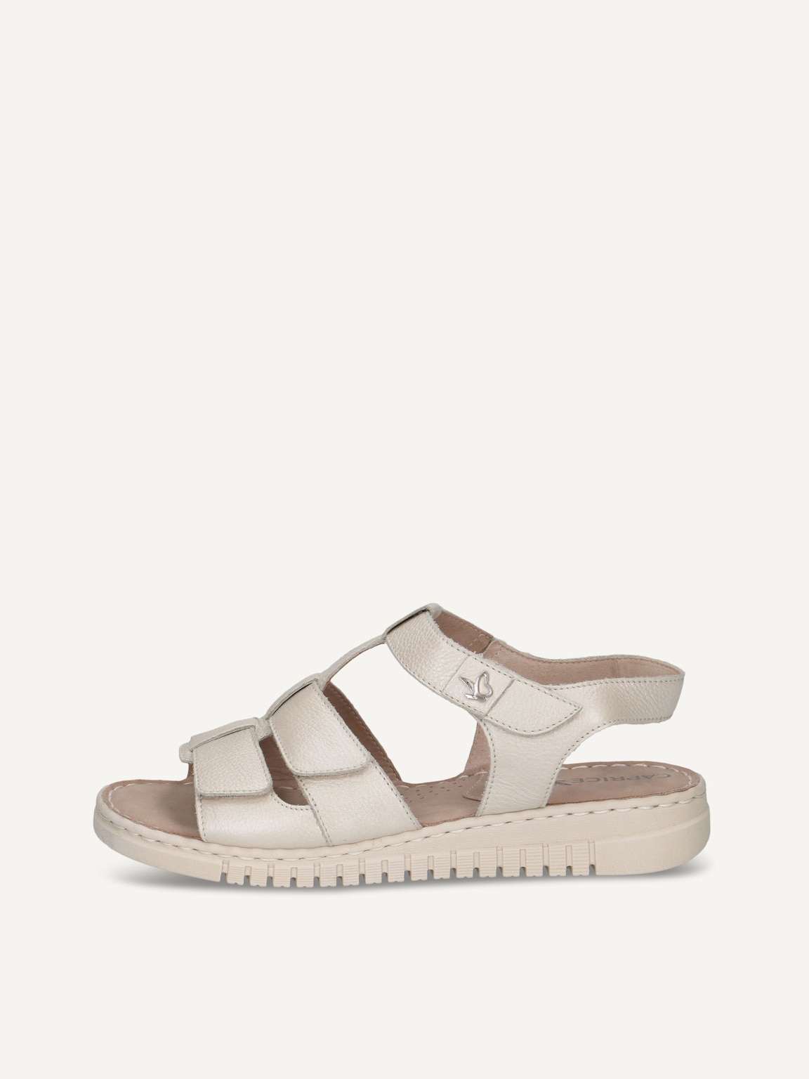Caprice, Leather Heeled sandal - white PEARL PERLATO, image 2 of 5