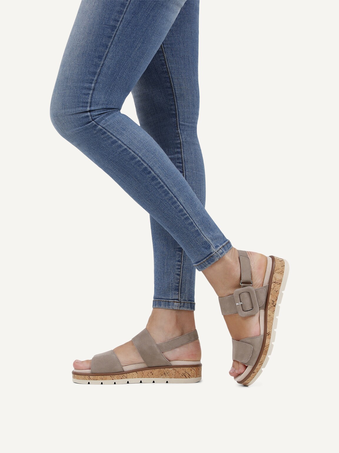 Caprice, Leather Sandal - brown TAUPE SUEDE, image 3 of 7