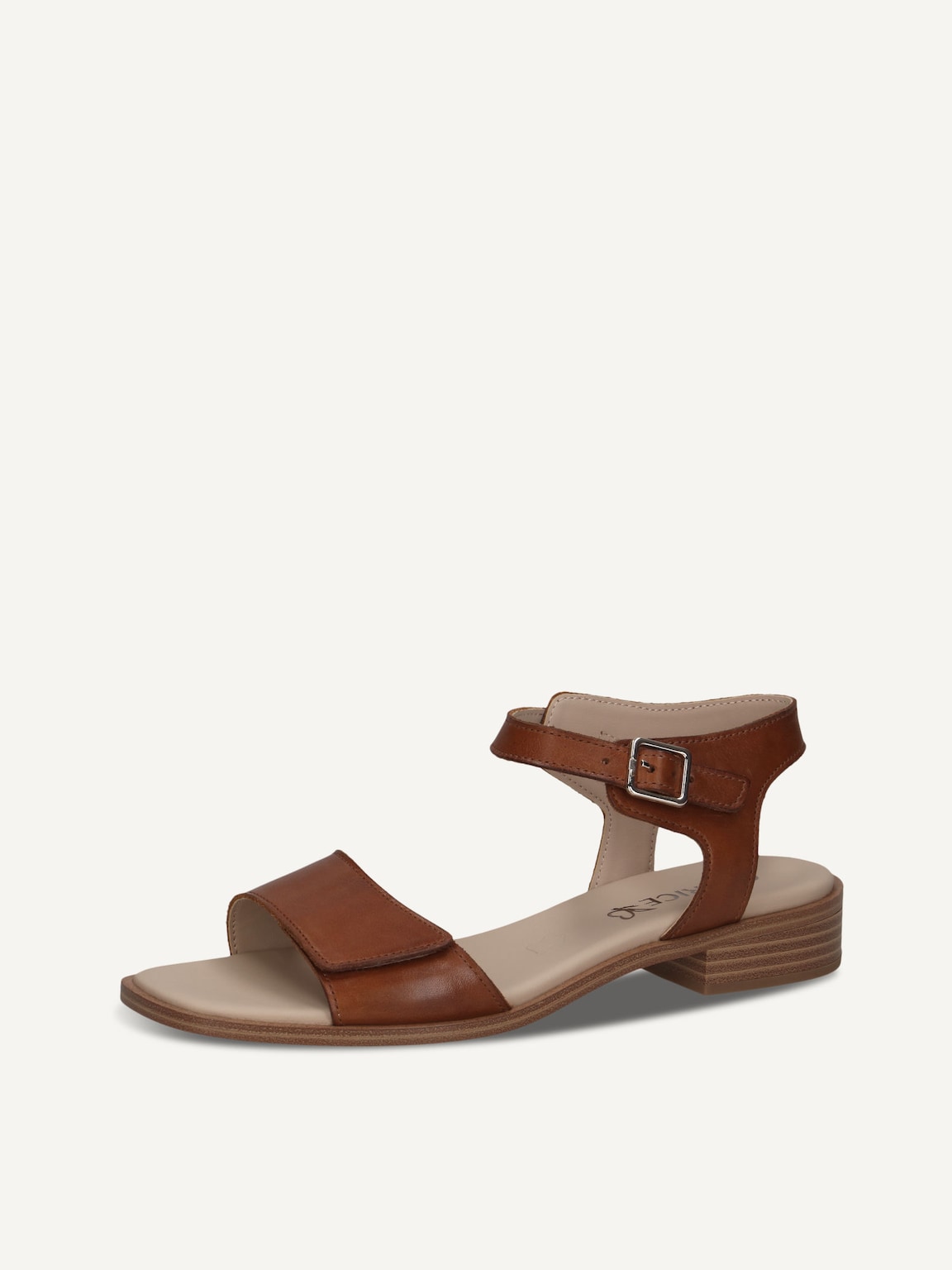 Caprice, Leather Heeled sandal - brown COGNAC NAPPA, image 1 of 5