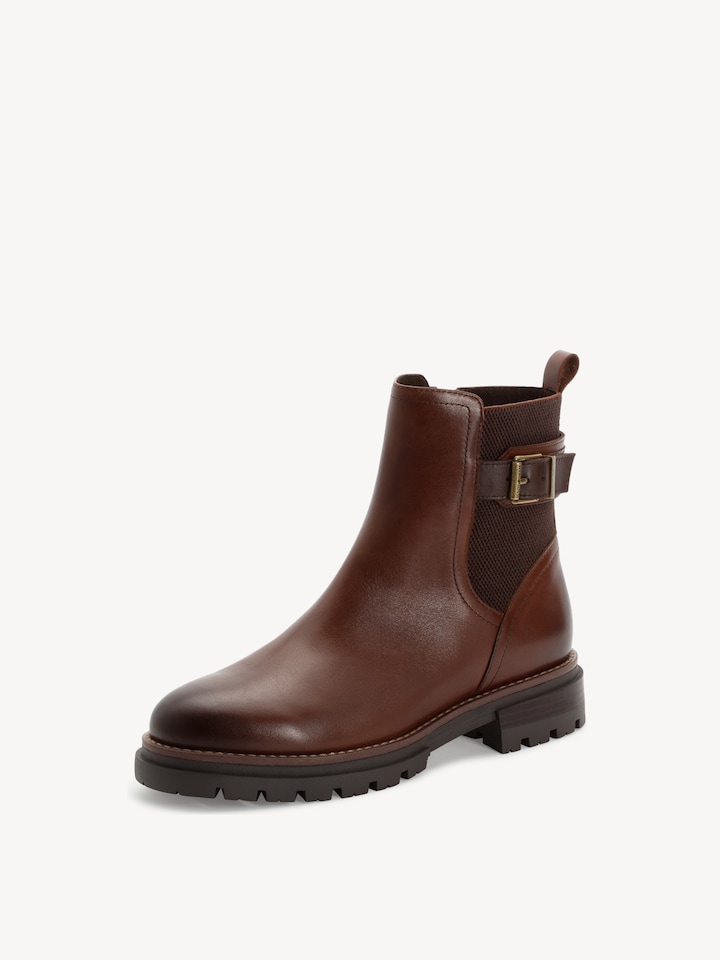 Marco Tozzi, Leren Chelseaboot - bruin CHESTNUT COMB