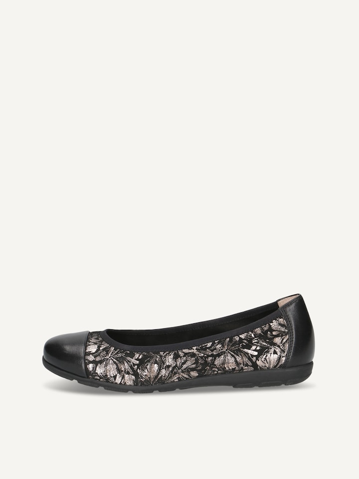 Caprice, Ballerine en cuir - noir BLACK/GUNMETAL
