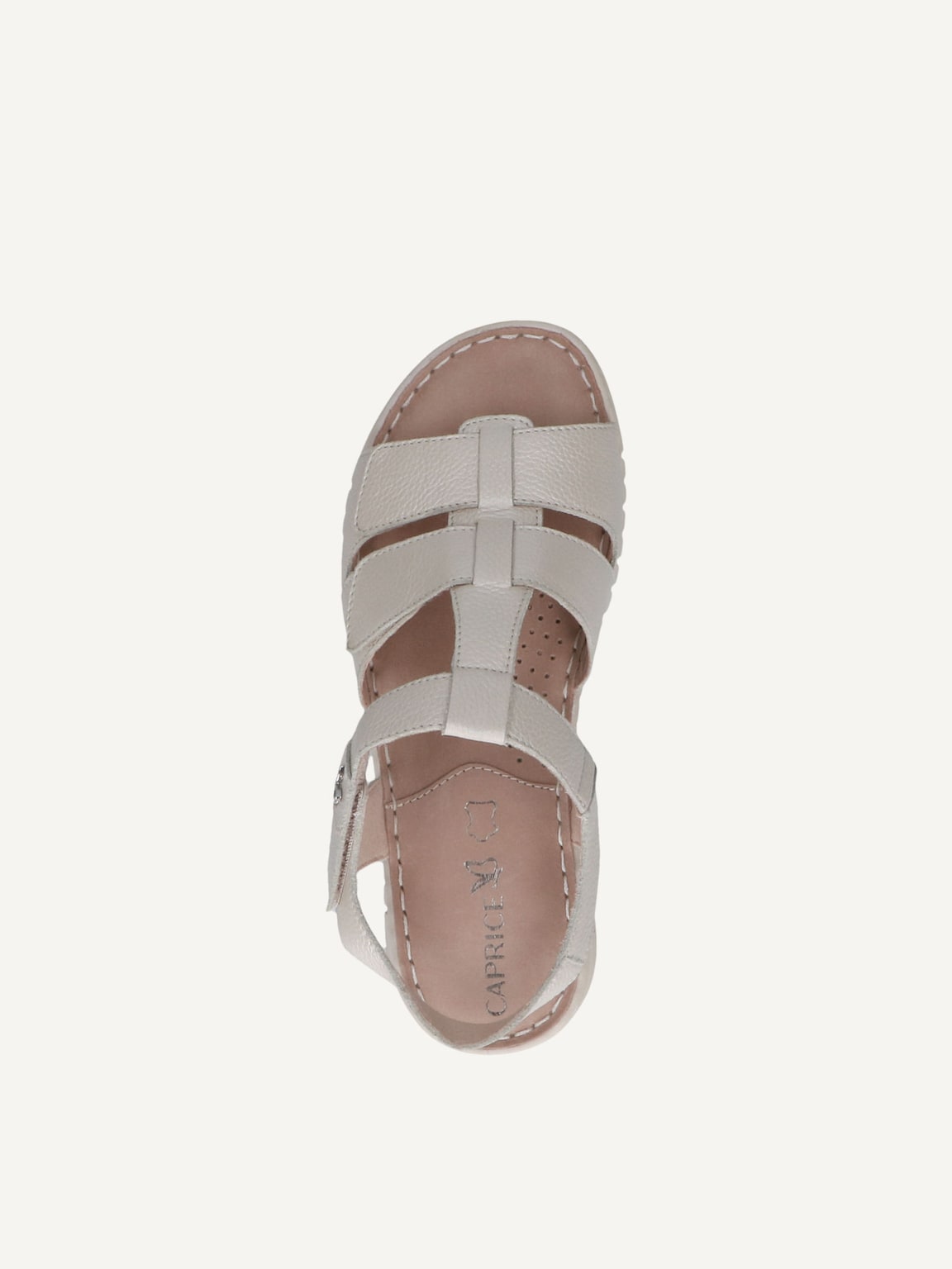 Caprice, Leather Heeled sandal - white PEARL PERLATO, image 5 of 5