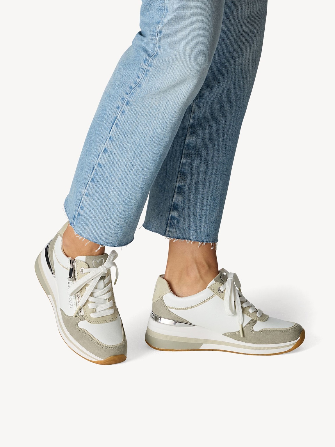 Marco Tozzi, Sneaker - bianco WHITE/MATCHA, immagine 2 di 7