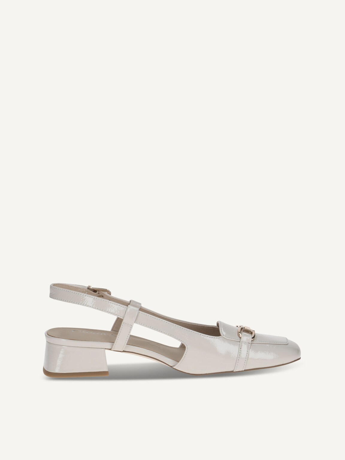 Caprice, Leather sling pumps - white SNOW NAPLAK, image 4 of 6
