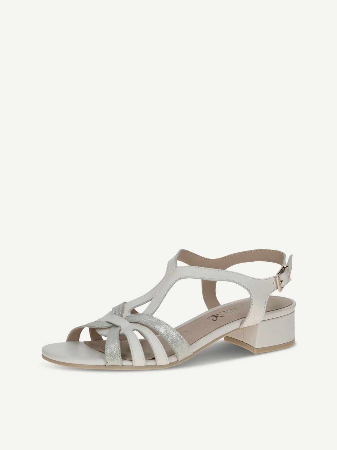 Caprice, Leather Heeled sandal - white OFFWH/SILVER, image 1 of 5