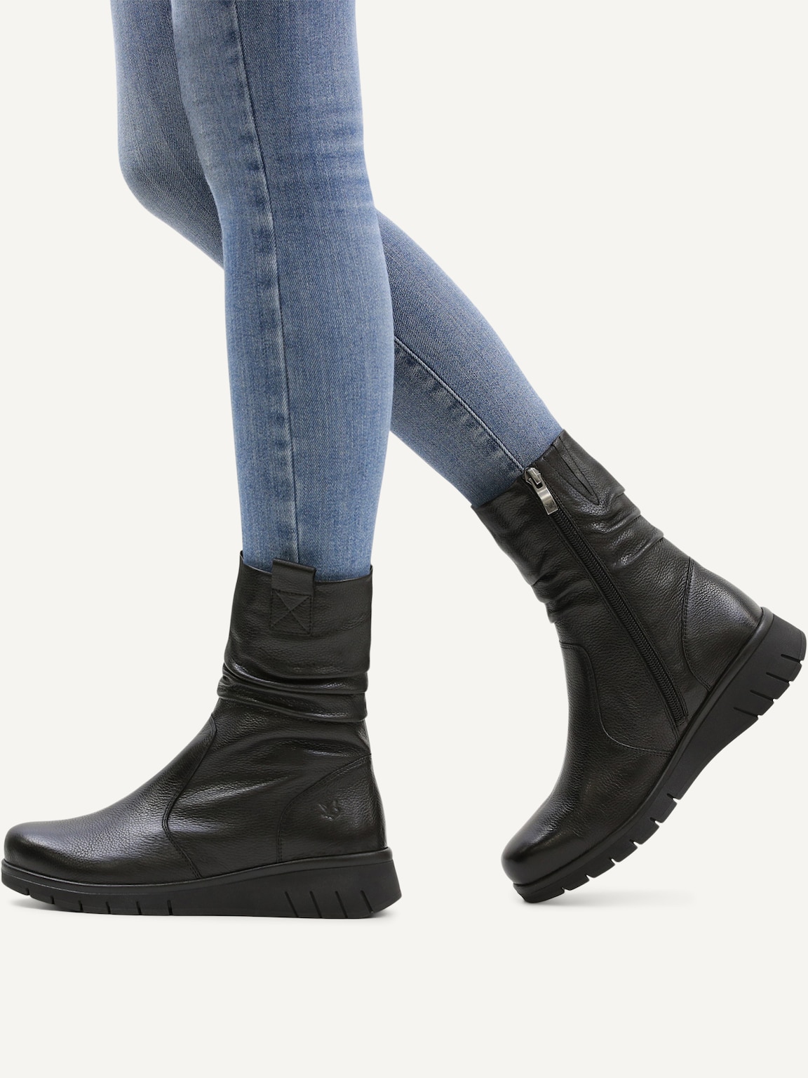 Caprice, Leather Bootie - black warm lining BLACK NAPPA, image 2 of 6