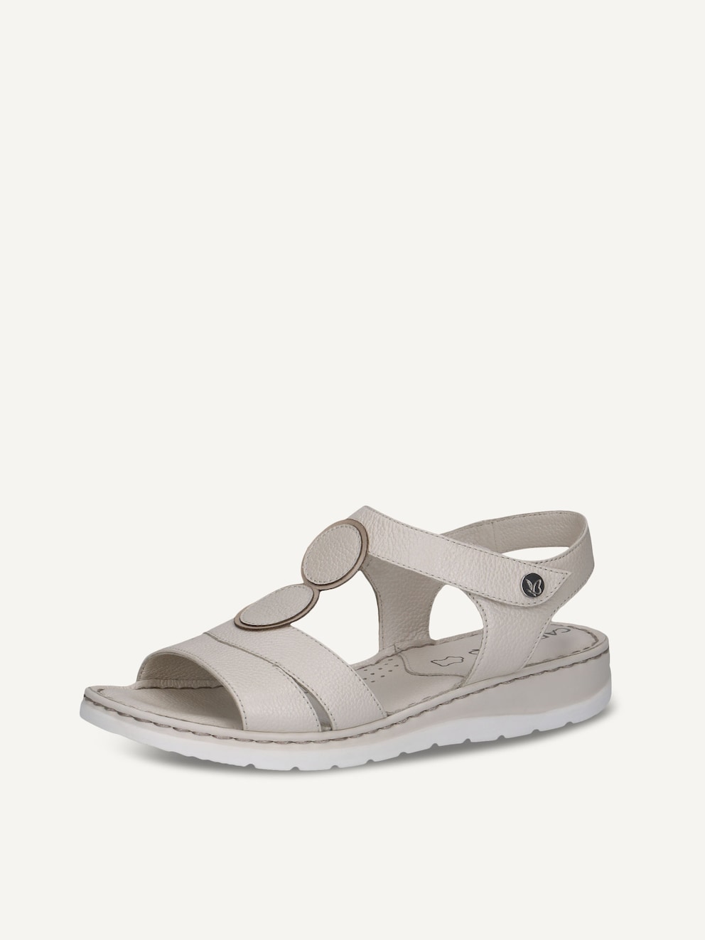 Caprice, Sandale à talon en cuir - blanc PEARL NAPPA, image 2 sur 5