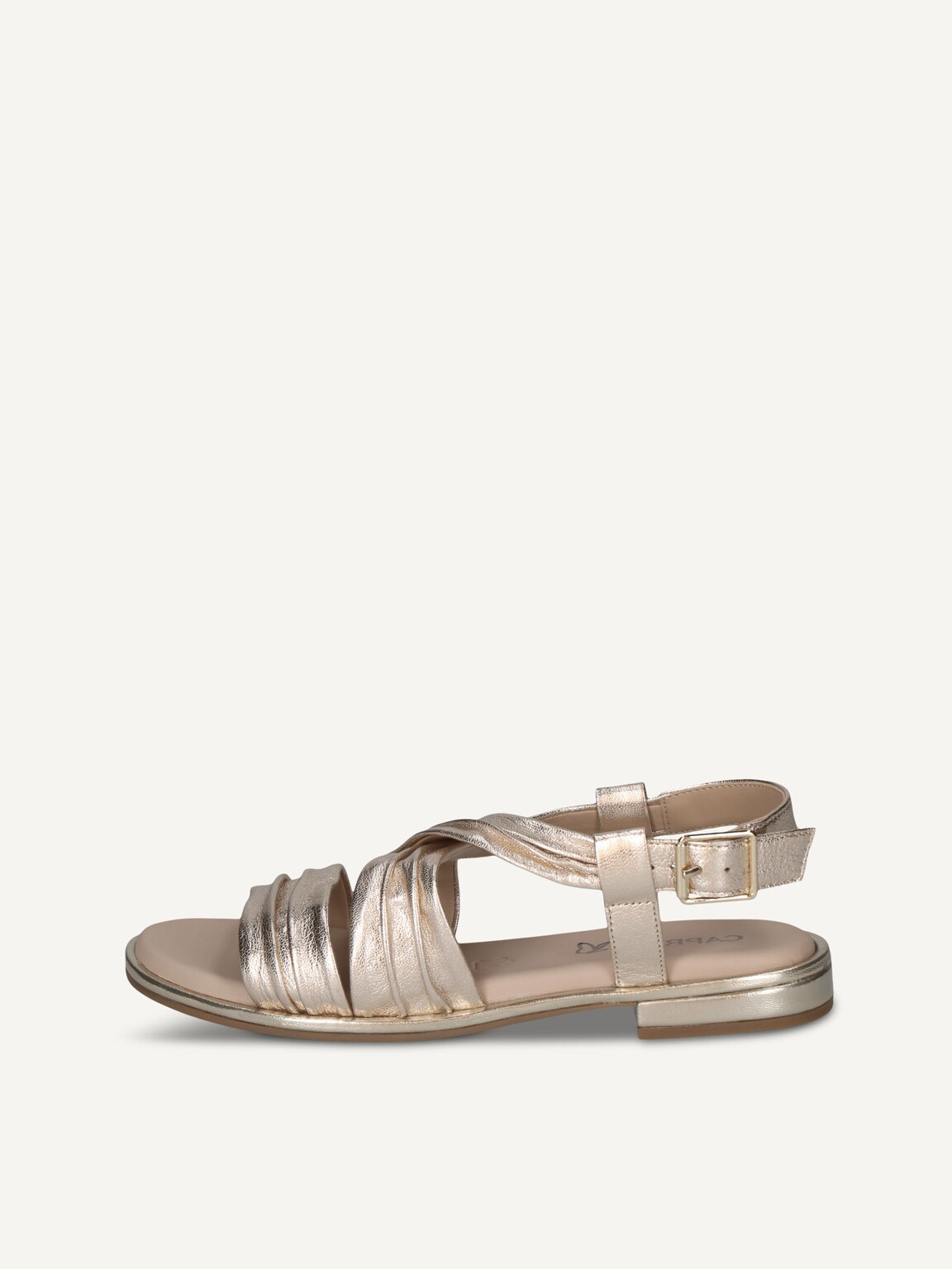 Caprice, Leather Sandal - metallic PLATIN METAL., image 2 of 5