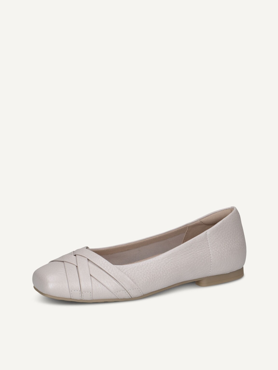 Caprice, Leather Ballerina - white PEARL PERL DEE, image 1 of 5