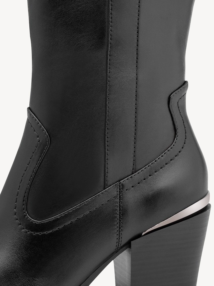 Marco Tozzi, Leather Bootie - black, BLACK NAPPA, Image 6 of 7