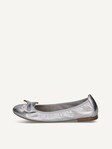 Not selected, Caprice, Leather Ballerina - metallic SILVER METAL.