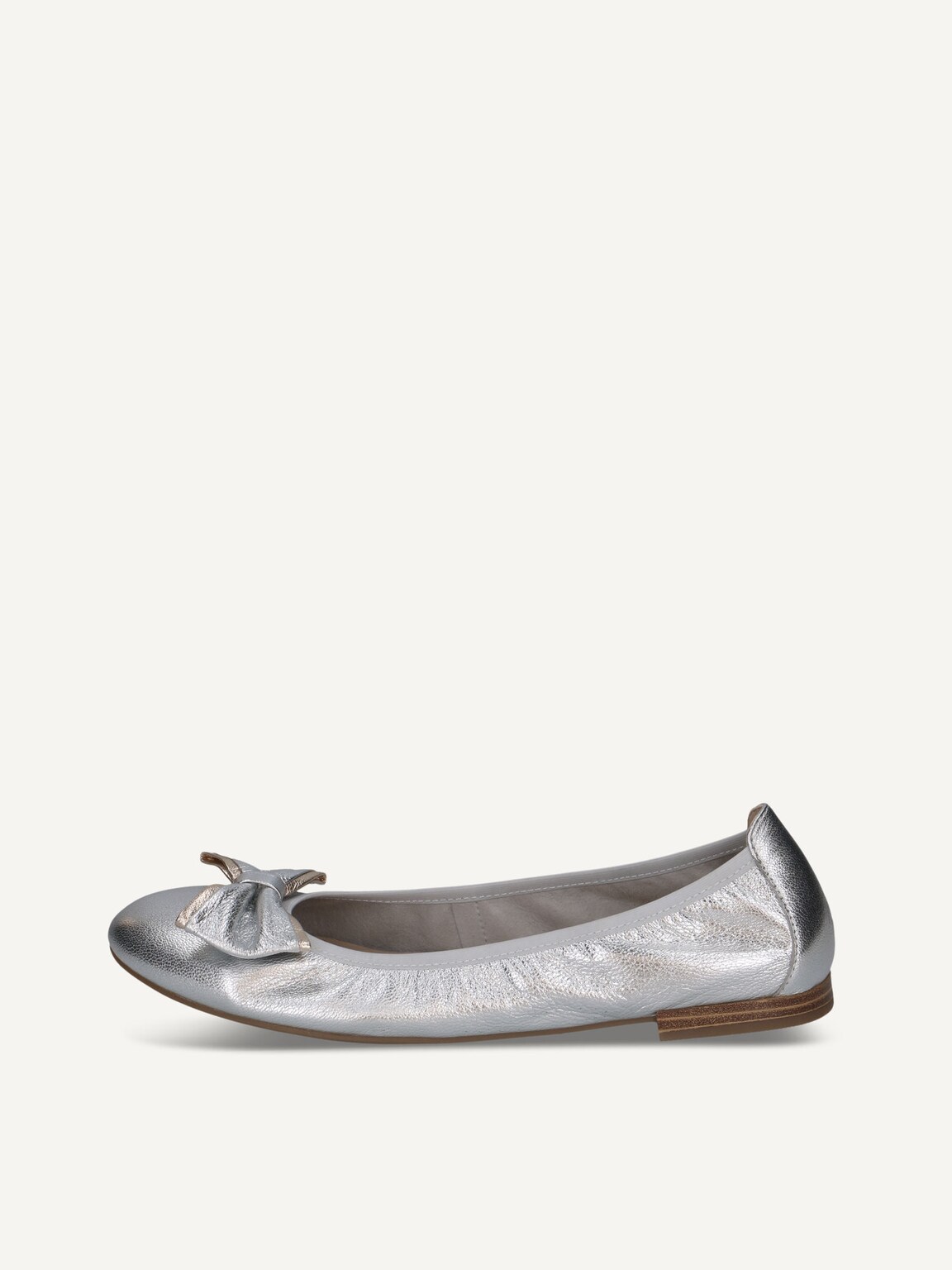 Caprice, Leather Ballerina - metallic SILVER METAL., image 2 of 5