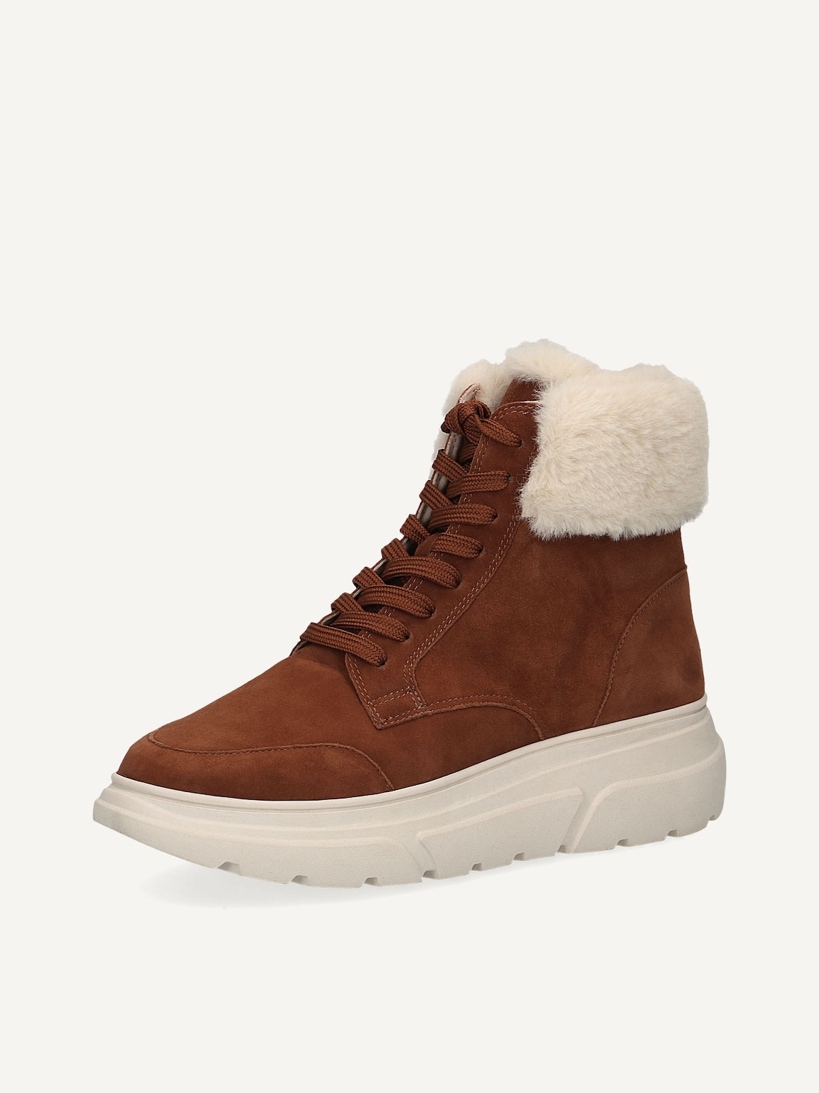 Caprice, Leather Bootie - brown warm lining COGNAC SUEDE, image 1 of 5