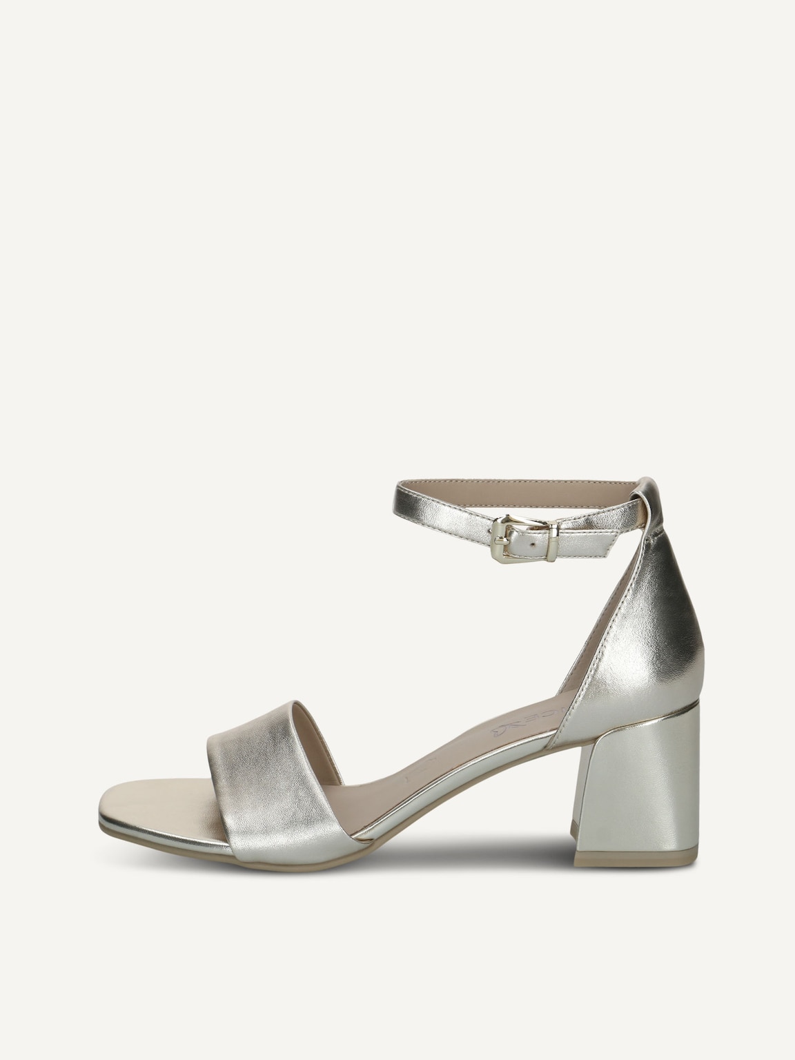 Caprice, Leather Heeled sandal - metallic LT.GOLD METAL., image 3 of 6