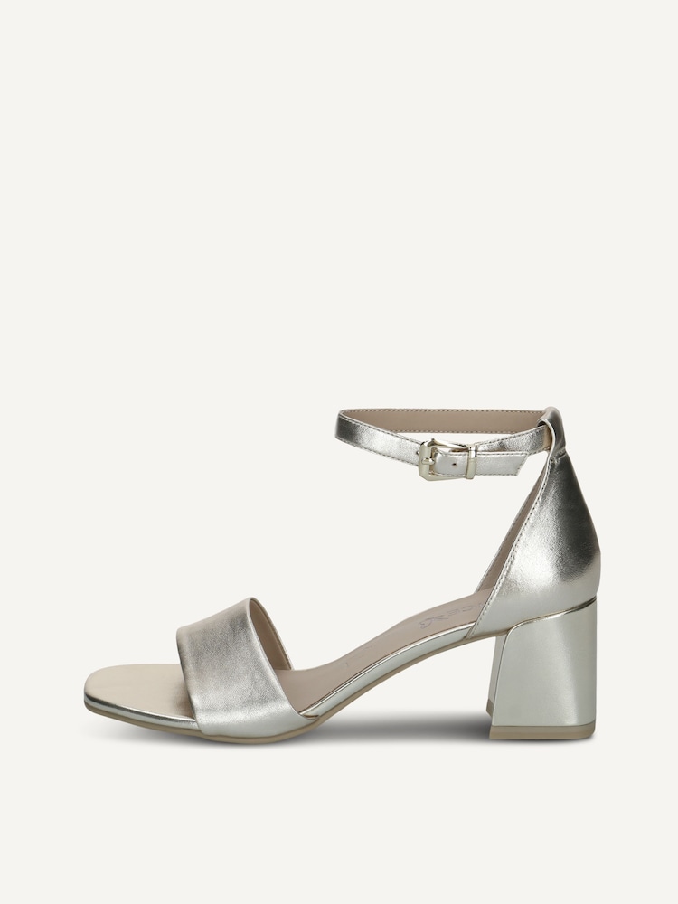 Caprice, Leather Heeled sandal - metallic LT.GOLD METAL., image 3 of 6