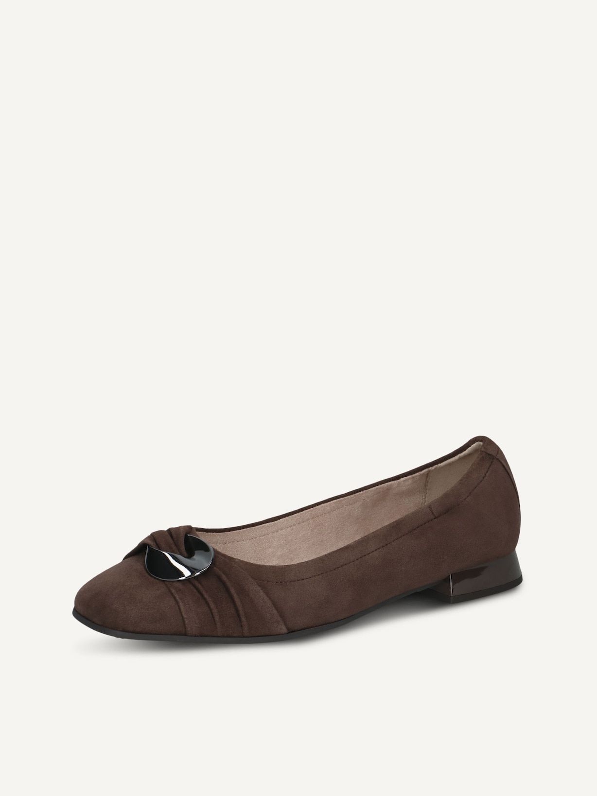 Caprice, Leather Ballerina - brown DK BROWN SUEDE, image 2 of 5