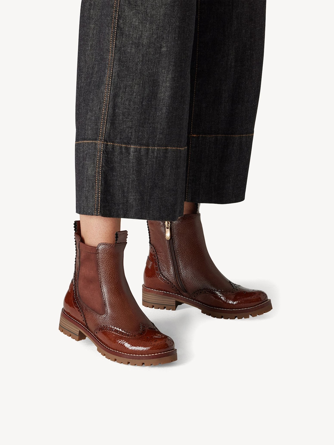 Marco Tozzi, Chelsea boot - brown, COGNAC PAT.CB., Image 2 of 7