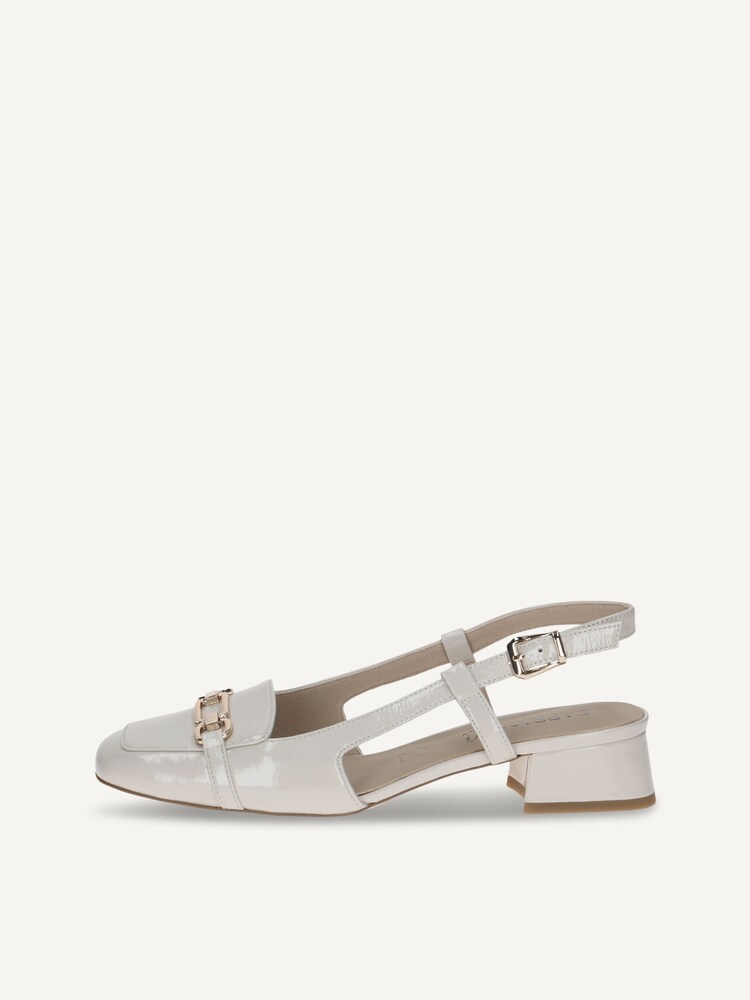 Caprice, Leather sling pumps - white SNOW NAPLAK, image 3 of 6