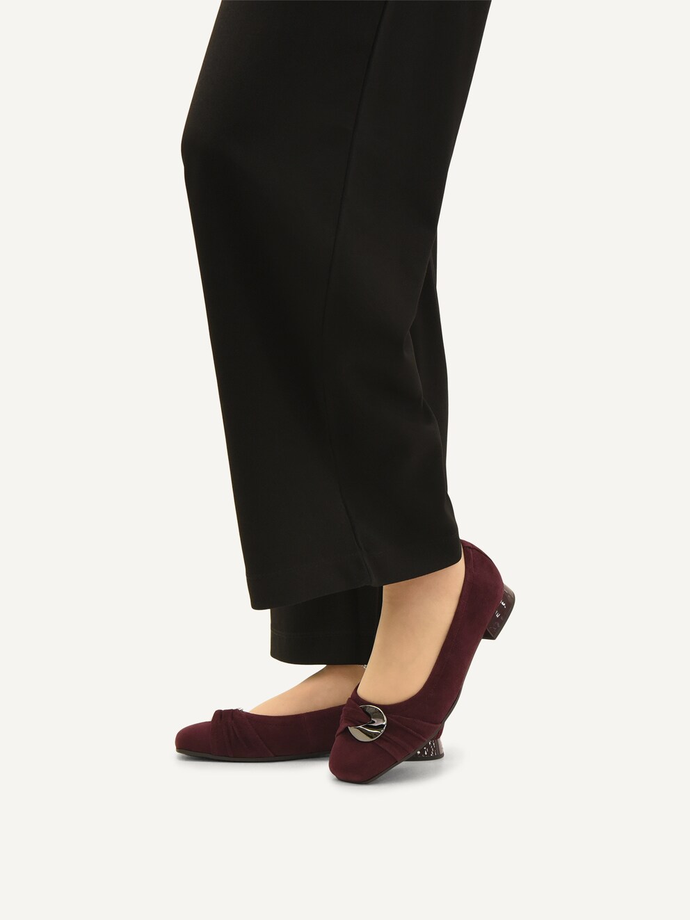 Caprice, Leather Ballerina - red BORDEAUX SUEDE, image 2 of 6