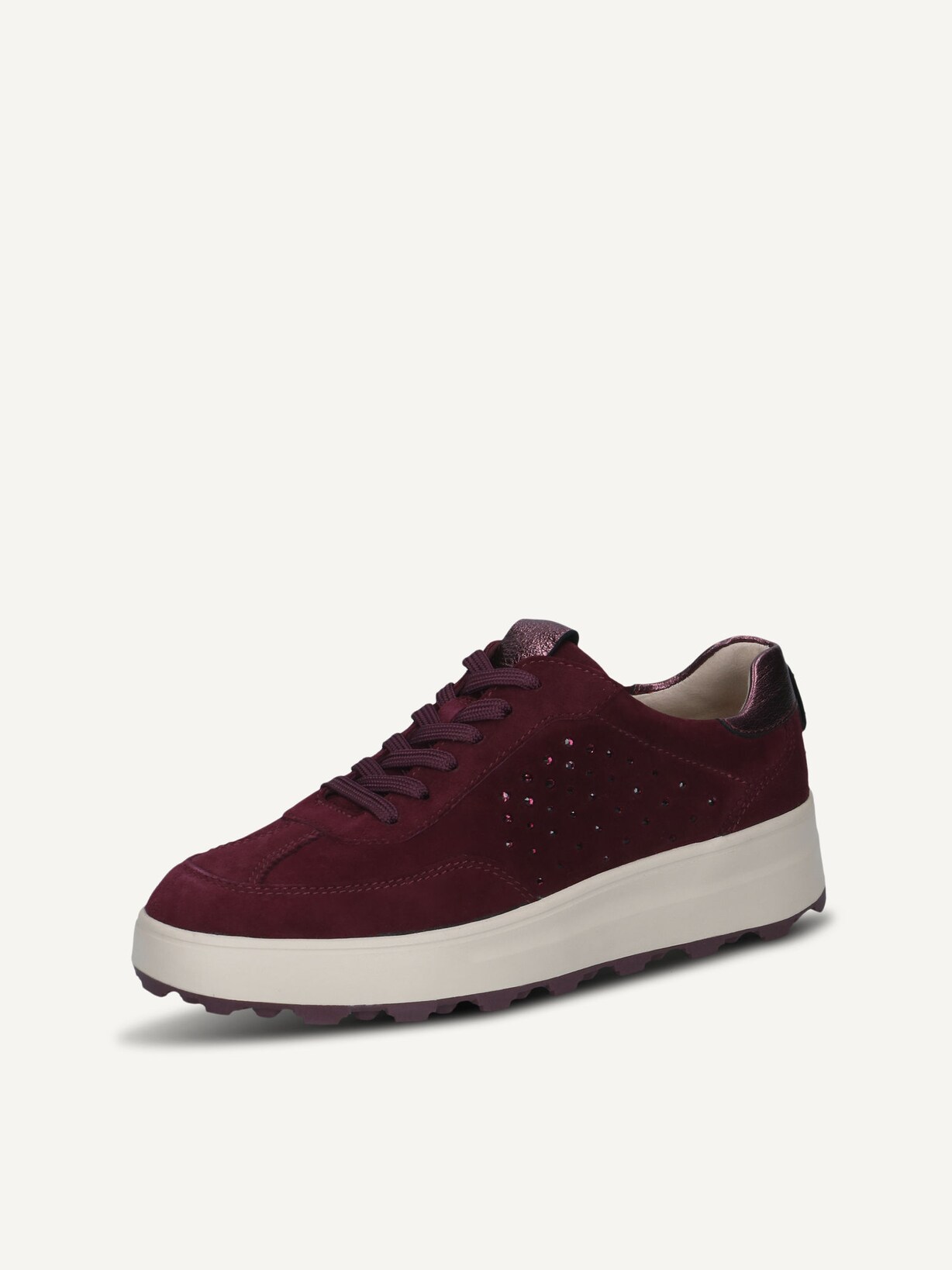 Caprice, Basket en cuir - rouge BORDEAUX COMB, image 3 sur 6