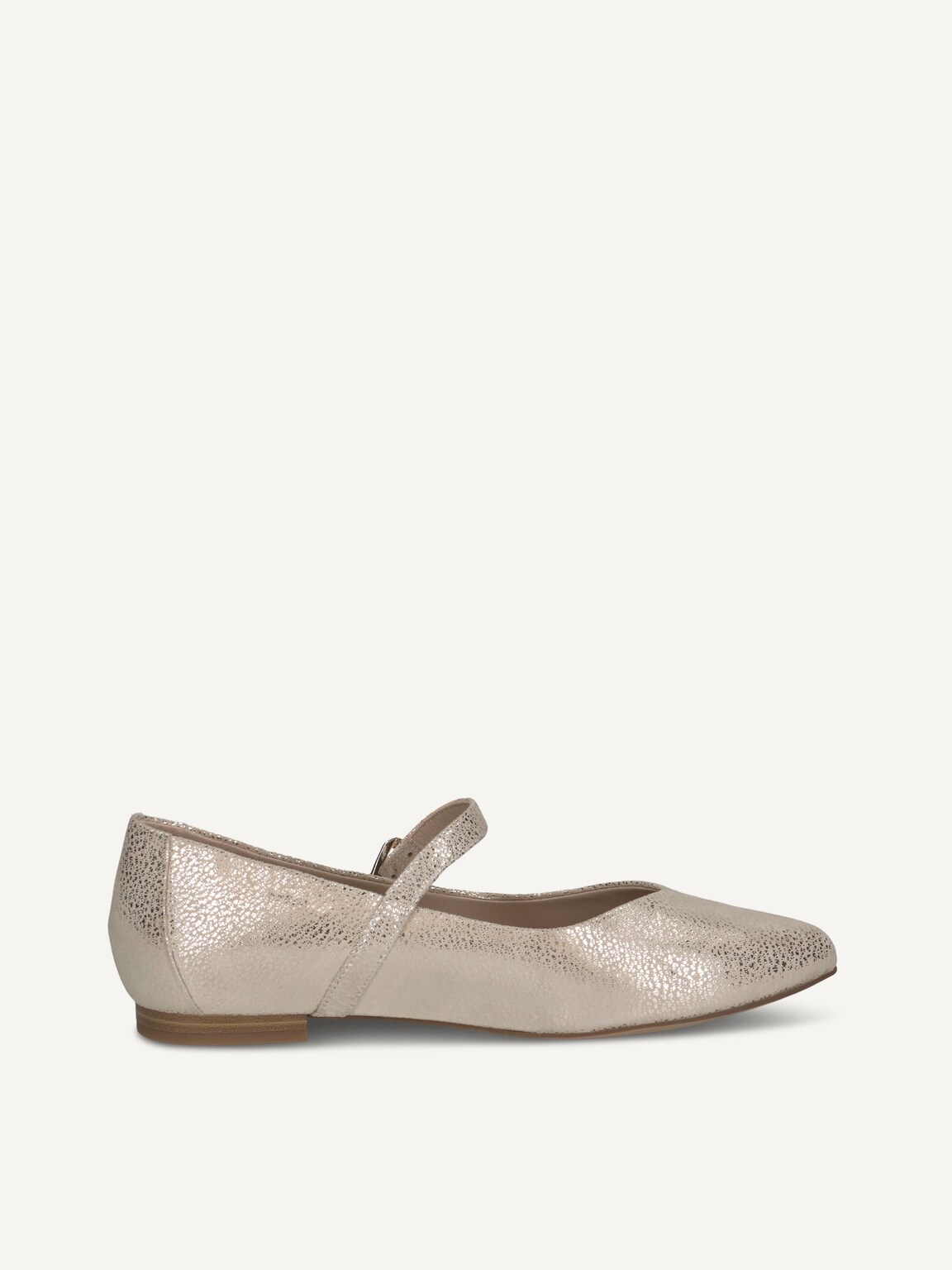 Caprice, Leather Ballerina - offwhite OFFWH/LT GOLD, image 4 of 6
