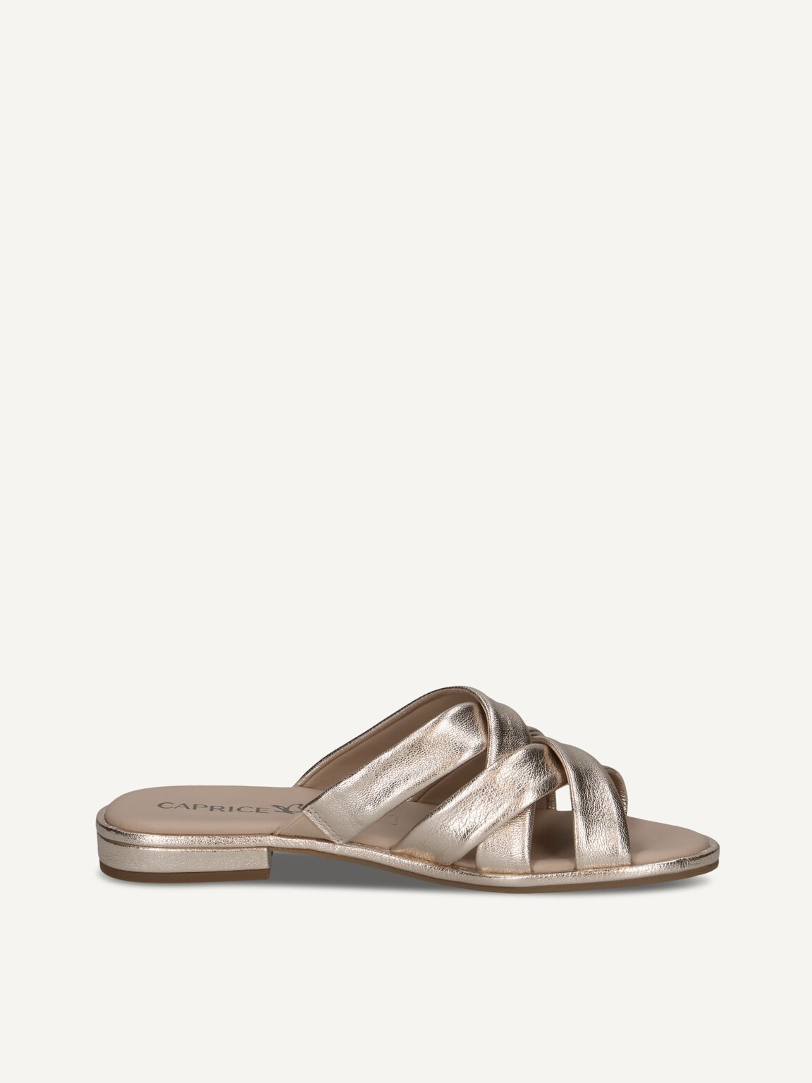 Caprice, Leather Mule - metallic PLATIN METAL., image 3 of 5