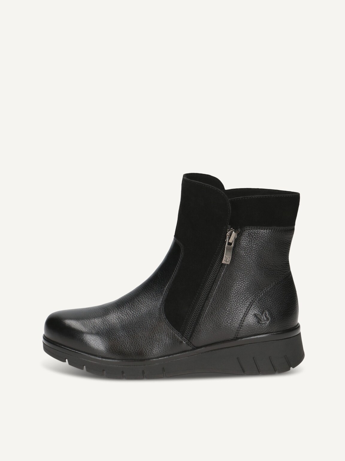 Caprice, Leather Bootie - black warm lining BLACK COMB, image 2 of 5