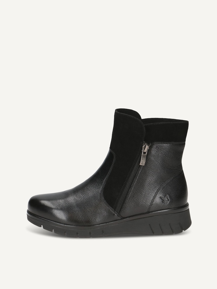 Caprice, Bottine en cuir - noir doublure chaude BLACK COMB